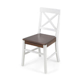 Christopher Knight Home® - Noble House - Roshan Farmhouse Walnut Finish Acacia Wood Dining Chairs with White Finish Frame