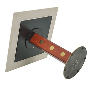 English Elm Modern Square Dining Table - 33.5" Sintered Stone With Wooden Legs & Gold Base For Small Spaces P1 W1535S00585-GIGA