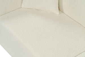 English Elm Christopher Knight Home® - 87" Curved Sofa In Beige: Luxurious Bouclé Fabric, Modern Design & Sturdy Frame For Stylish Living Spaces N767P2323857U