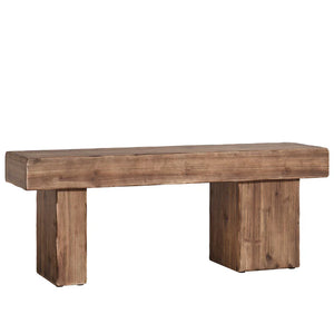 English Elm Hall Entryway Bench Solid Fir Wood Rustic Farmhouse Seat with Asymmetrical Legs T3971P453187