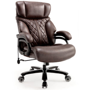 English Elm 500lbs Heavy Duty Executive Chair Wide Spring Seat Ergonomic High Back Home Office Brown W5201P418242