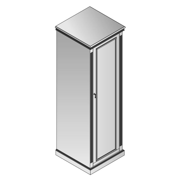 OSP Home Furnishings Single Door Hardwood Wardrobe with Royal Cherry Veneer Finish for Bedroom or Entryway TOW-151-CHY