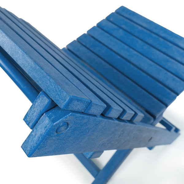 English Elm Coastal Bay Recycled Hdpe Folding Bistro Chair for Patio and Balcony Use Blue B2745P409666