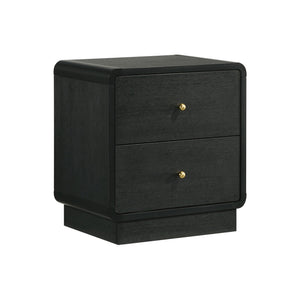 English Elm 2-drawer Nightstand Melamine Veneer Brass Hardware Modern Bedroom Bedside Table B016P459888
