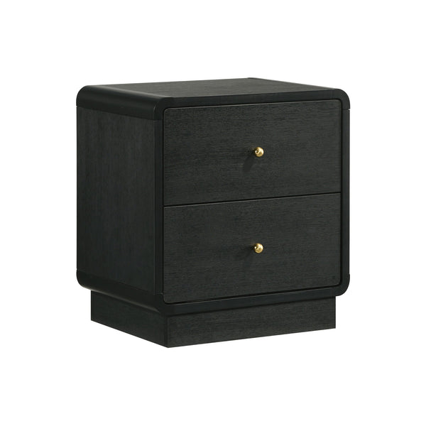 English Elm 2-drawer Nightstand Melamine Veneer Brass Hardware Modern Bedroom Bedside Table B016P459888
