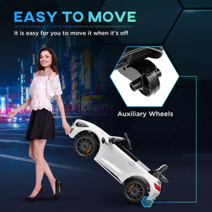 English Elm Qaba 12v Toddler Electric Motorcycle with Twist Throttle Rear Suspension Training Wheels White W2225P249900