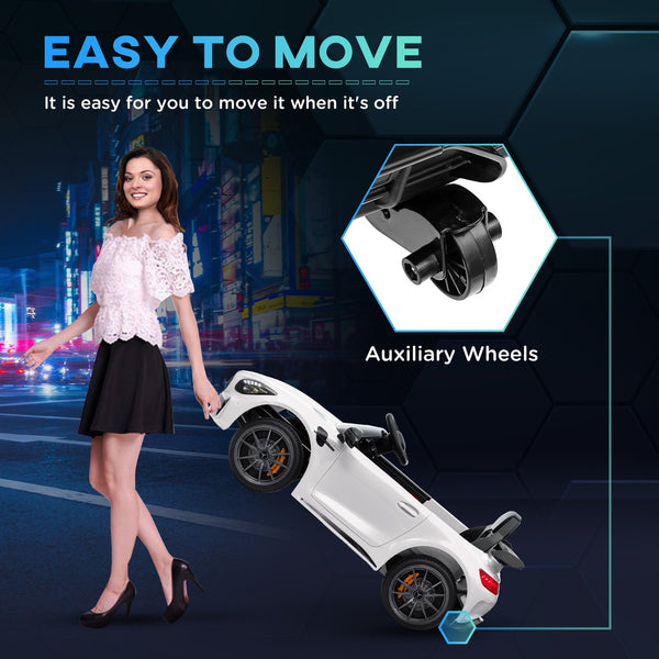 English Elm Qaba 12v Toddler Electric Motorcycle with Twist Throttle Rear Suspension Training Wheels White W2225P249900
