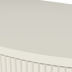 English Elm Artisan-crafted Demi-lune Console Sculptural Wave Drawers Vanilla Lacquer Hallway Accent Cream White W2557P329370