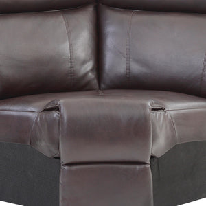 English Elm Ward G760B-W Wedge Dark Brown PU Faux Leather Sectional Connector 40"H x 66"W x 37"D Seating B078P301552