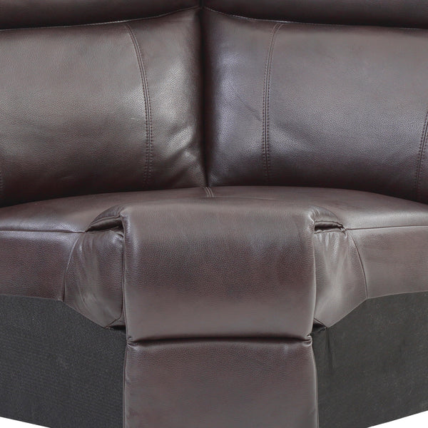 English Elm Ward G760B-W Wedge Dark Brown PU Faux Leather Sectional Connector 40"H x 66"W x 37"D Seating B078P301552