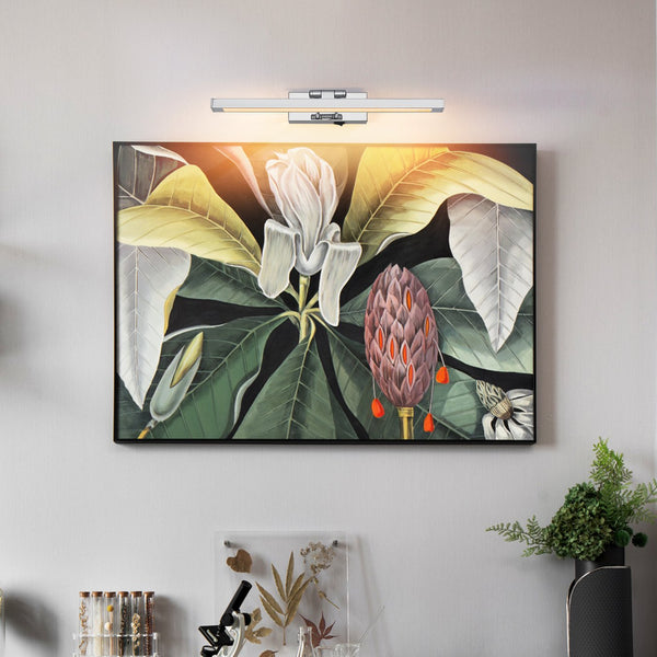 English Elm Battery Picture Light 16" Wireless LED Rechargeable Art Light with Remote Dimmer Sleek Metal Finish Chrome W2312P374957