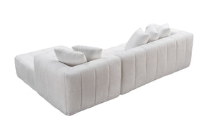 English Elm 107.9"cloud Modular Sectional with Deep Plush Seats Low Profile Lounge Sofa White W5515S00014