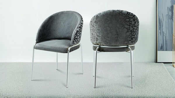 English Elm Onyx Velvet & Chenille Accent Chair Dark Gray | Luxury Comfort, Metal Frame, Modern Statement Piece B009P332655