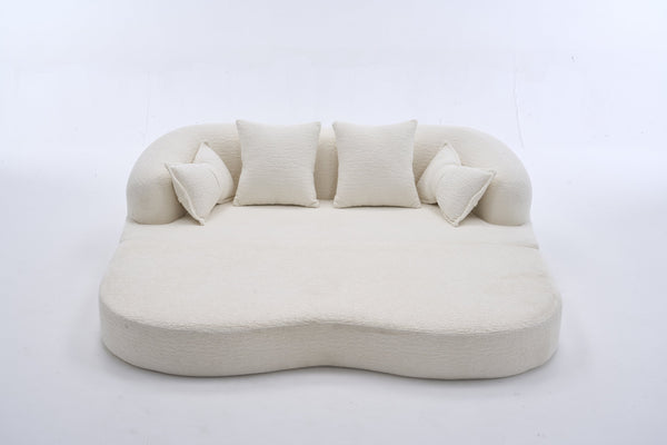 English Elm 2-in-1 Foldable Chenille Sleeper Sofa Compact Convertible Loveseat for Modern Living W2231P392100