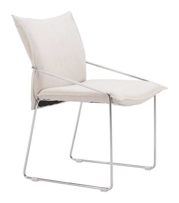 Zuo Modern Pola Dining Chair Set Of 2 - Modern Elegance With Sleek Design For Hospitality And Home Décor White 100% Polyester,Plywood,Steel 110869-zuo-modern