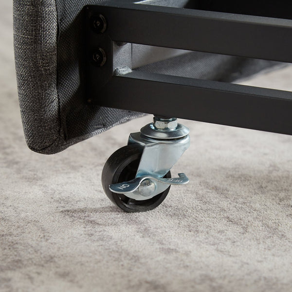 English Elm Daybed, Grey Metal Framed Sofa Bed with Twin Trundle, Durable Iron Frame, 6"-8" Mattress Fit, 78.4" W1162P214581