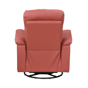 English Elm Red Swivel Glider Recliner 100% Top Grain Leather Match, 360° Swivel, Plush Padded Comfort Seat B011P329289