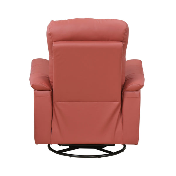 English Elm Red Swivel Glider Recliner 100% Top Grain Leather Match, 360° Swivel, Plush Padded Comfort Seat B011P329289