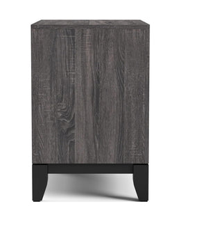English Elm Contemporary Glam Nightstand Glossy White Lacquer Chrome Legs Dovetail Drawer Bedroom Gray B2741P435308