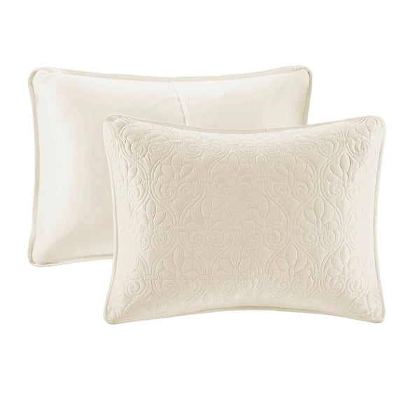 English Elm Reversible Madison Park Quebec Quilt Set King/Cal King – Cottage Stitch Texture, Prewashed Cotton Fill, Antimicrobial Protection B03597399