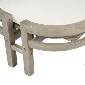 English Elm Trexm Outdoor Acacia Wood Reclining Chaise Set Poolside Patio Lounger Pair Gray TM000032AAE