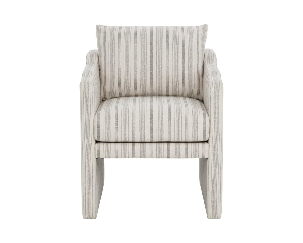 Sunpan SCALA Dining Armchair - Gifford Script Upholstered Chair for Modern Elegance and Comfort in Dining Spaces 112510