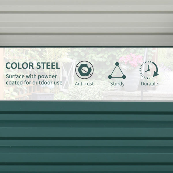 English Elm Outsunny Galvanized Steel Raised Garden Bed, 4' X 4' Modern Planter For Vegetables, Herbs & Flowers W2225P174408-GIGA