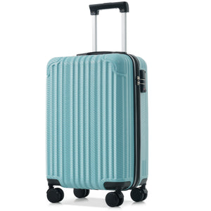 English Elm 6-piece Hardshell Abs Luggage Set with Spinner Wheels Tsa Lock and Scratch Resistant Shell Ice Blue N730P354689C
