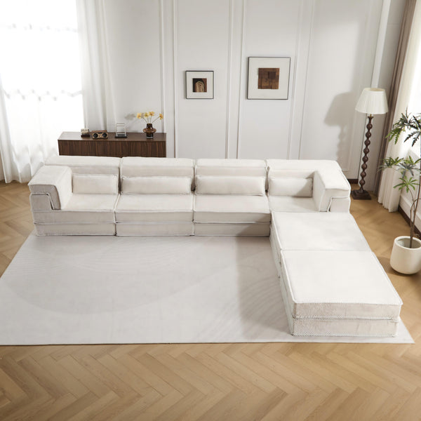 English Elm Compression Modular Floor Sofa Bed - Cozy, Versatile Lounge With Memory Foam & No Assembly Needed! W3723S00039