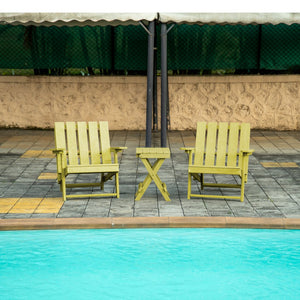 English Elm Shoreline Recycled Hdpe Folding Adirondack Chair Fully Assembled Modern Patio Seating Yellow B2745P409680