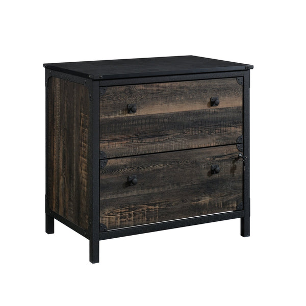 English Elm Lateral File Cabinet - Brown Engineered Wood With Metal Frame For Secure, Organized Workspace Solutions B356P402709