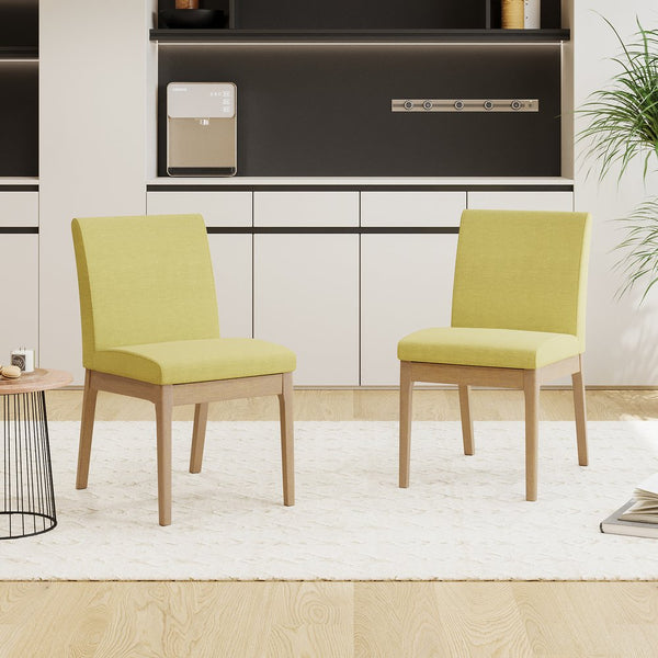 English Elm Christopher Knight Home® - DINING Chair with Upholstered Fabric Seat and Sleek Wood Legs — Compact Modern Comfort & Style Green 58924.00GTE