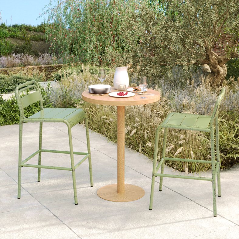 English Elm Christopher Knight Home® - Carmella Outdoor Barstool Set Of 2 – Chic Green Iron Design For Patios, Decks, And Poolside Fun! N775P199822G