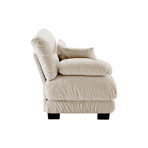 English Elm 27 Chenille Left Facing Sectional Sofa Module with Solid Wood Frame and Two Pillows W714P253472