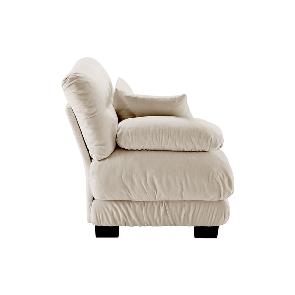 English Elm 27 Chenille Left Facing Sectional Sofa Module with Solid Wood Frame and Two Pillows W714P253472