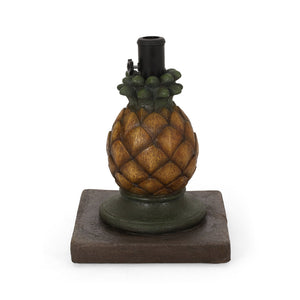 English Elm Christopher Knight Home® - PINEAPPLE Concrete Umbrella Base in Sunny Yellow — Heavy 21.75" x 17.5" Decorative Outdoor Stand 67768.00YLW