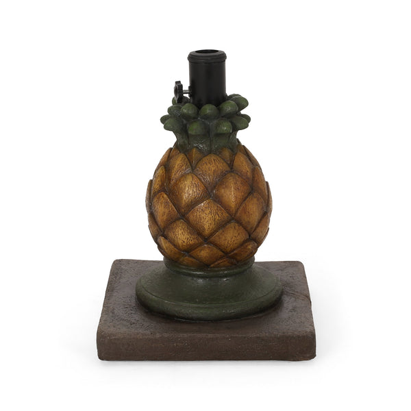 English Elm Christopher Knight Home® - PINEAPPLE Concrete Umbrella Base in Sunny Yellow — Heavy 21.75" x 17.5" Decorative Outdoor Stand 67768.00YLW