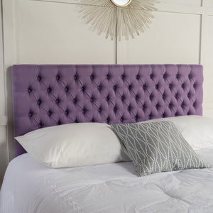 English Elm Christopher Knight Home® - Tufted Upholstered Queen Size Headboard with Button Detail, Adjustable Height, Velvet Finish, Modern Appeal Light Purple 55444.00LPUR
