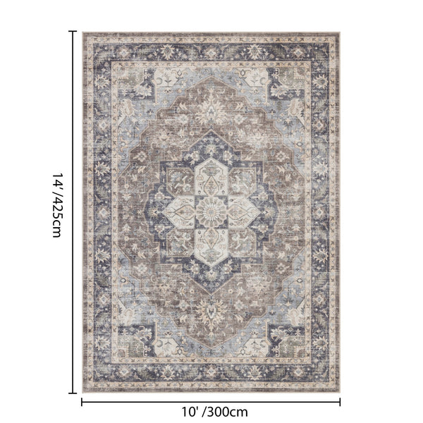 English Elm Premier Traditional Low Pile Area Rug Warm Brown Tones for Living and Dining Rooms B186P479395