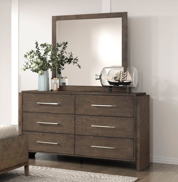 English Elm Classic 6-Drawer Dresser in Rich Wood Finish with Durable Rubberwood Build, Smooth Glides, Chrome Pulls Dark Walnut 64.5 L x 21 W x 40 H B011P339692