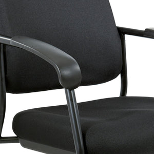 OSP Home Furnishings Padded Visitor Chair with Lumbar Support and Pu Armrests for Modern Office Reception 83710B-231