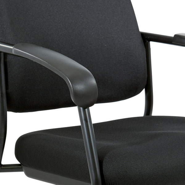OSP Home Furnishings Padded Visitor Chair with Lumbar Support and Pu Armrests for Modern Office Reception 83710B-231