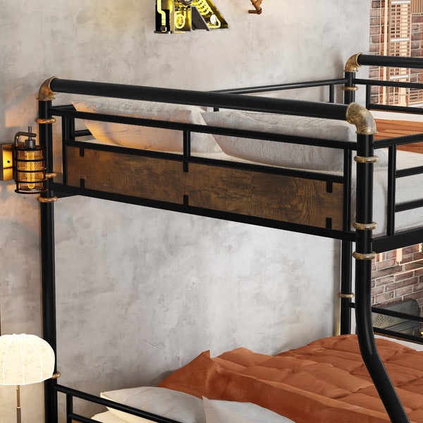 English Elm Full Xl Over Queen Metal Bunk Bed – Stylish Industrial Design With Detachable Feature For Teens! W2580S00013