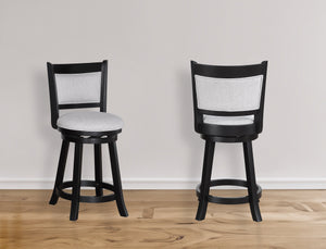 English Elm 2Pc Swivel Pub Stools Set - Elegant Counter Height Chairs With Upholstered Seats For Stylish Dining B011P262365