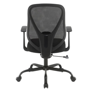 OSP Home Furnishings Ventilated Mesh Back Ergonomic Office Chair with Lumbar Support and Cushioned Fabric Seat EM14623-3