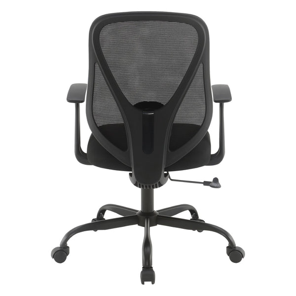 OSP Home Furnishings Ventilated Mesh Back Ergonomic Office Chair with Lumbar Support and Cushioned Fabric Seat EM14623-3