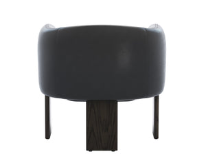 Sunpan Trine Lounge Chair - Luxurious Comfort with Unique Shape and Handcrafted Wood Base for Any Home Style Dark Brown / Vintage Black Night Leather