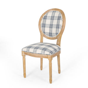 English Elm Christopher Knight Home® - Kd Upholstered Dining Chairs - Elegant French Country Design With Round Backrest & Fluted Legs 60352.00DBLUPLD