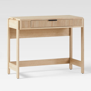 Holmes Modern Lift Top Standing Desk with Reeded Drawer Coastal Oak WEHOL42OS2CO0 Walker Edison