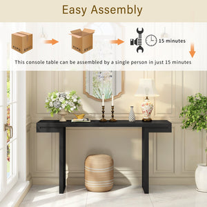 English Elm U-style 60 Inch Geometric Console Table Painted Mdf Foyer Entryway Living Room N711P303209B